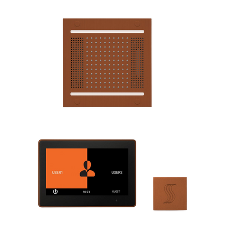 ThermaSol WH14STP10S Wellness Steam Package - HydroVive 14 Rainhead + ThermaTouch2 10" Control + SteamVection Square Steam Head