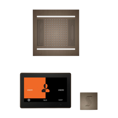 ThermaSol WH14STP10S Wellness Steam Package - HydroVive 14 Rainhead + ThermaTouch2 10" Control + SteamVection Square Steam Head