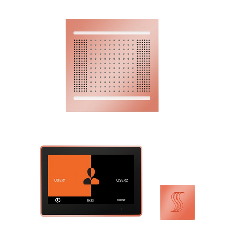 ThermaSol WH14STP10S Wellness Steam Package - HydroVive 14 Rainhead + ThermaTouch2 10" Control + SteamVection Square Steam Head