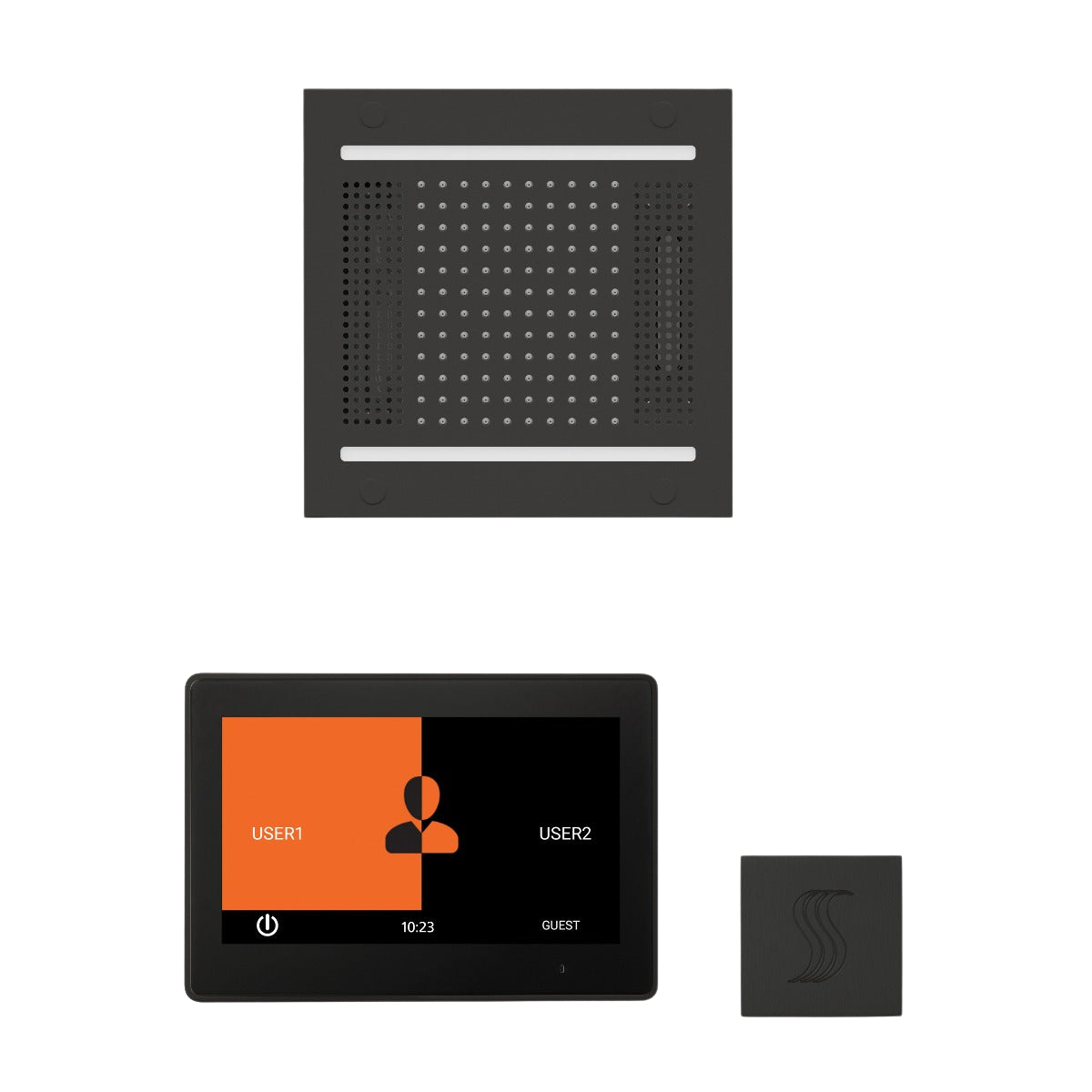 ThermaSol WH14STP10S Wellness Steam Package - HydroVive 14 Rainhead + ThermaTouch2 10" Control + SteamVection Square Steam Head
