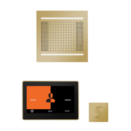 ThermaSol WH14STP10S Wellness Steam Package - HydroVive 14 Rainhead + ThermaTouch2 10" Control + SteamVection Square Steam Head