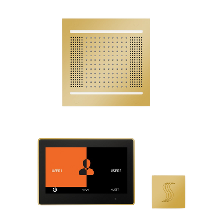 ThermaSol WH14STP10S Wellness Steam Package - HydroVive 14 Rainhead + ThermaTouch2 10" Control + SteamVection Square Steam Head