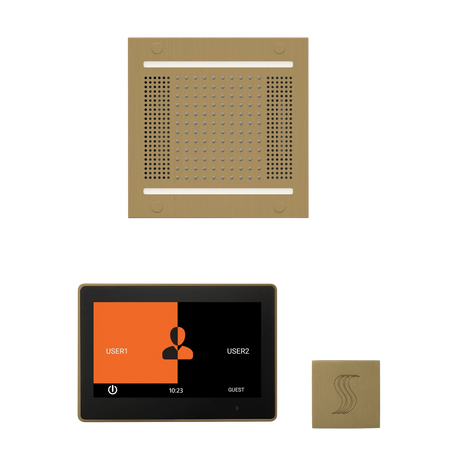 ThermaSol WH14STP10S Wellness Steam Package - HydroVive 14 Rainhead + ThermaTouch2 10" Control + SteamVection Square Steam Head