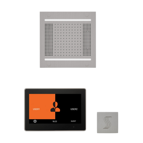 ThermaSol WH14STP10S Wellness Steam Package - HydroVive 14 Rainhead + ThermaTouch2 10" Control + SteamVection Square Steam Head
