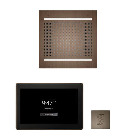 ThermaSol WH14STP15S Wellness Steam Package - HydroVive 14 Rainhead + ThermaTouch2 15" Control + SteamVection Square Steam Head
