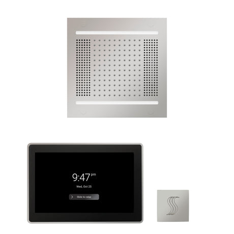 ThermaSol WH14STP15S Wellness Steam Package - HydroVive 14 Rainhead + ThermaTouch2 15" Control + SteamVection Square Steam Head