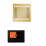 ThermaSol WH14STP7S Wellness Steam Package - HydroVive 14 Rainhead + ThermaTouch2 7" Black Trim Control + SteamVection Square Steam Head