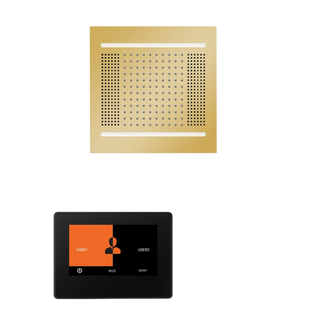 ThermaSol WH14STP7S Wellness Steam Package - HydroVive 14 Rainhead + ThermaTouch2 7" Black Trim Control + SteamVection Square Steam Head