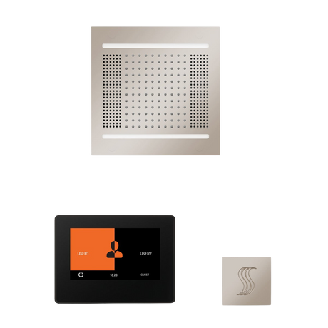 ThermaSol WH14STP7S Wellness Steam Package - HydroVive 14 Rainhead + ThermaTouch2 7" Black Trim Control + SteamVection Square Steam Head