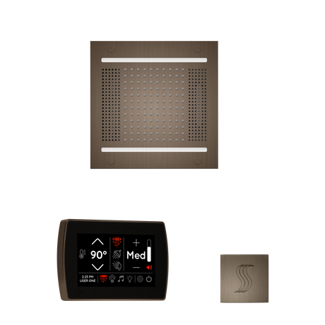 ThermaSol WH14STPSR Wellness Steam Package - HydroVive 14 Rainhead + SignaTouch Wall Mount Control + SteamVection Square Steam Head