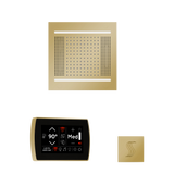 ThermaSol WH14STPSS Wellness Steam Package - HydroVive 14 Rainhead + SignaTouch Recessed Black Trim Control + SteamVection Square Steam Head