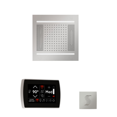 ThermaSol WH14STPSR Wellness Steam Package - HydroVive 14 Rainhead + SignaTouch Wall Mount Control + SteamVection Square Steam Head