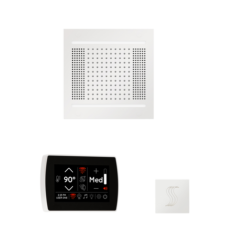 ThermaSol WH14STPSR Wellness Steam Package - HydroVive 14 Rainhead + SignaTouch Wall Mount Control + SteamVection Square Steam Head