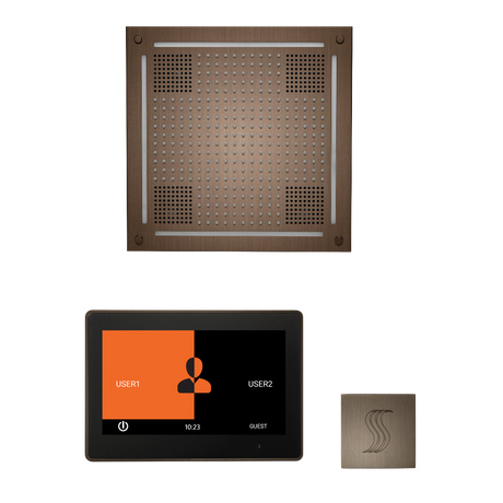 ThermaSol WHSTP10S Wellness Steam Package - HydroVive 18 Rainhead + ThermaTouch2 10" Control + SteamVection Square Steam Head