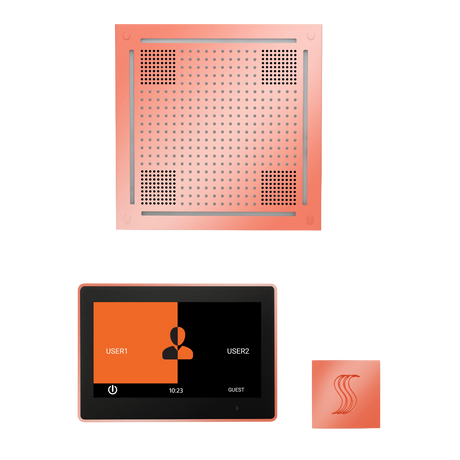 ThermaSol WHSTP10S Wellness Steam Package - HydroVive 18 Rainhead + ThermaTouch2 10" Control + SteamVection Square Steam Head