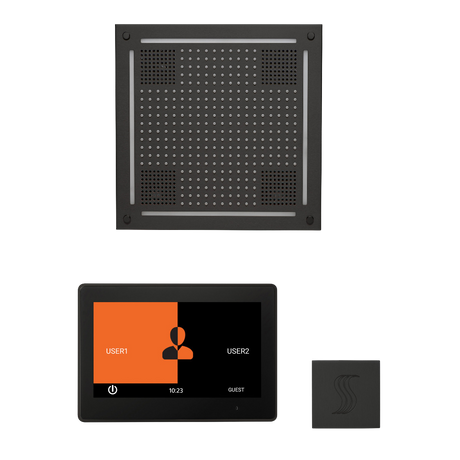 ThermaSol WHSTP10S Wellness Steam Package - HydroVive 18 Rainhead + ThermaTouch2 10" Control + SteamVection Square Steam Head