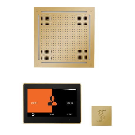 ThermaSol WHSTP10S Wellness Steam Package - HydroVive 18 Rainhead + ThermaTouch2 10" Control + SteamVection Square Steam Head