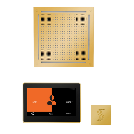 ThermaSol WHSTP10S Wellness Steam Package - HydroVive 18 Rainhead + ThermaTouch2 10" Control + SteamVection Square Steam Head