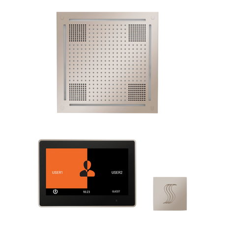 ThermaSol WHSTP10S Wellness Steam Package - HydroVive 18 Rainhead + ThermaTouch2 10" Control + SteamVection Square Steam Head