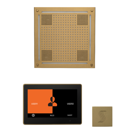ThermaSol WHSTP10S Wellness Steam Package - HydroVive 18 Rainhead + ThermaTouch2 10" Control + SteamVection Square Steam Head