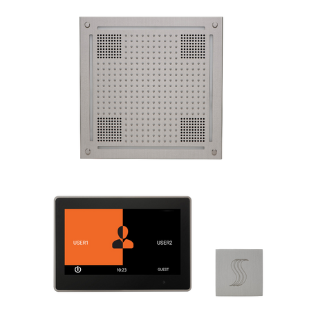 ThermaSol WHSTP10S Wellness Steam Package - HydroVive 18 Rainhead + ThermaTouch2 10" Control + SteamVection Square Steam Head