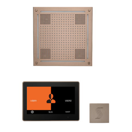 ThermaSol WHSTP10S Wellness Steam Package - HydroVive 18 Rainhead + ThermaTouch2 10" Control + SteamVection Square Steam Head