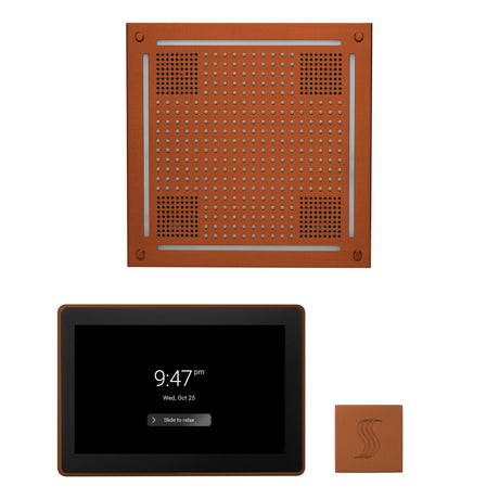 ThermaSol WHSTP15S Wellness Steam Package - HydroVive 18 Rainhead + ThermaTouch2 15" Control + SteamVection Square Steam Head