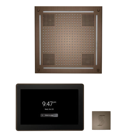 ThermaSol WHSTP15S Wellness Steam Package - HydroVive 18 Rainhead + ThermaTouch2 15" Control + SteamVection Square Steam Head