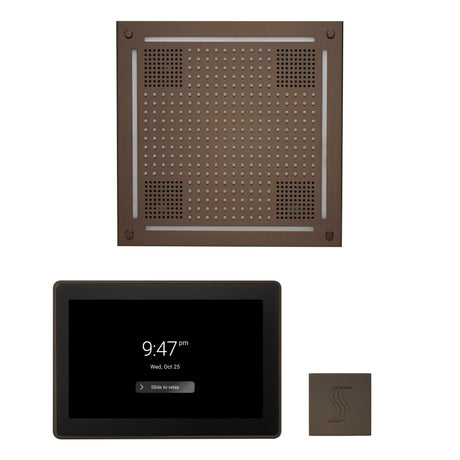 ThermaSol WHSTP15S Wellness Steam Package - HydroVive 18 Rainhead + ThermaTouch2 15" Control + SteamVection Square Steam Head