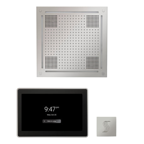 ThermaSol WHSTP15S Wellness Steam Package - HydroVive 18 Rainhead + ThermaTouch2 15" Control + SteamVection Square Steam Head