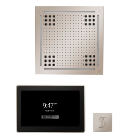 ThermaSol WHSTP15S Wellness Steam Package - HydroVive 18 Rainhead + ThermaTouch2 15" Control + SteamVection Square Steam Head