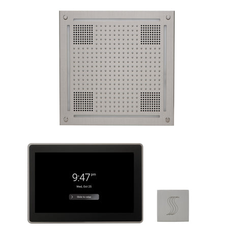 ThermaSol WHSTP15S Wellness Steam Package - HydroVive 18 Rainhead + ThermaTouch2 15" Control + SteamVection Square Steam Head
