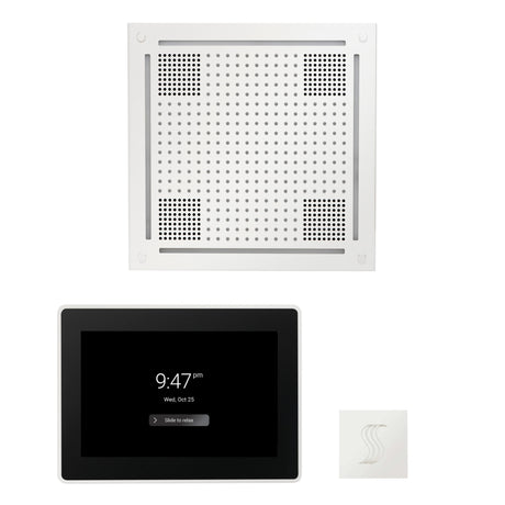 ThermaSol WHSTP15S Wellness Steam Package - HydroVive 18 Rainhead + ThermaTouch2 15" Control + SteamVection Square Steam Head
