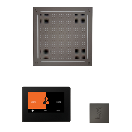 ThermaSol WHSTP7S Wellness Steam Package - HydroVive 18 Rainhead + ThermaTouch2 7" Black Trim Control + SteamVection Square Steam Head