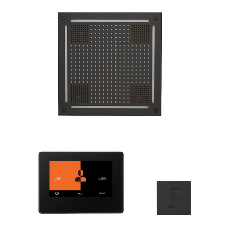 ThermaSol WHSTP7S Wellness Steam Package - HydroVive 18 Rainhead + ThermaTouch2 7" Black Trim Control + SteamVection Square Steam Head