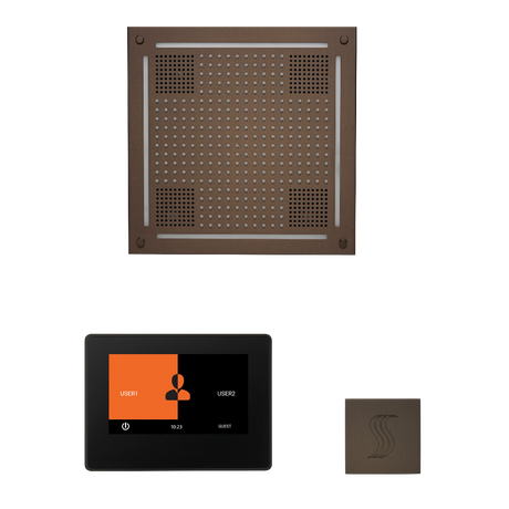 ThermaSol WHSTP7S Wellness Steam Package - HydroVive 18 Rainhead + ThermaTouch2 7" Black Trim Control + SteamVection Square Steam Head