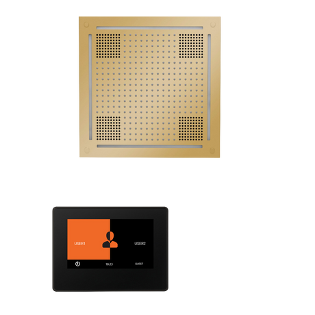 ThermaSol WHSTP7S Wellness Steam Package - HydroVive 18 Rainhead + ThermaTouch2 7" Black Trim Control + SteamVection Square Steam Head