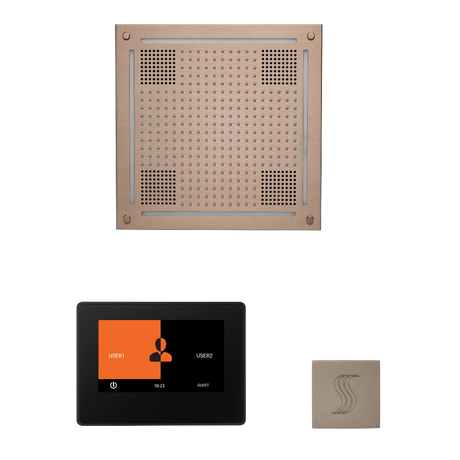 ThermaSol WHSTP7S Wellness Steam Package - HydroVive 18 Rainhead + ThermaTouch2 7" Black Trim Control + SteamVection Square Steam Head