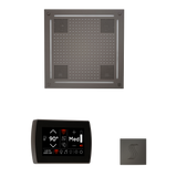 ThermaSol WHSTPSS Wellness Steam Package - HydroVive 18 Rainhead + SignaTouch Recessed Black Trim Control + SteamVection Square Steam Head