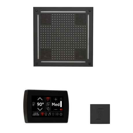 ThermaSol WHSTPSR Wellness Steam Package - HydroVive 18 Rainhead + SignaTouch Wall Mount Control + SteamVection Square Steam Head