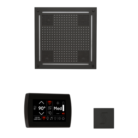 ThermaSol WHSTPSR Wellness Steam Package - HydroVive 18 Rainhead + SignaTouch Wall Mount Control + SteamVection Square Steam Head