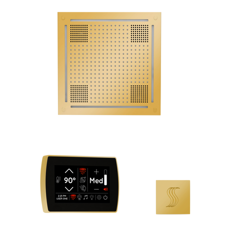 ThermaSol WHSTPSR Wellness Steam Package - HydroVive 18 Rainhead + SignaTouch Wall Mount Control + SteamVection Square Steam Head