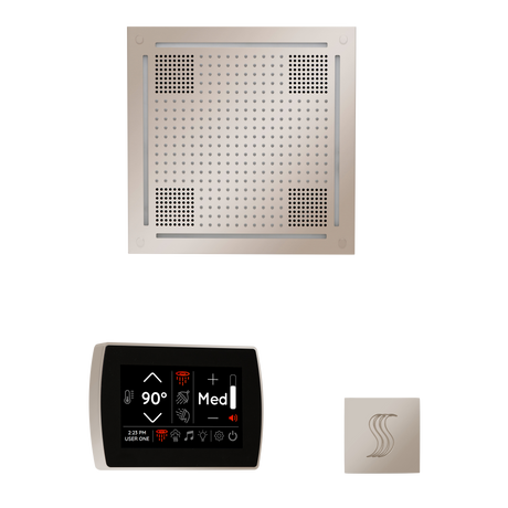 ThermaSol WHSTPSR Wellness Steam Package - HydroVive 18 Rainhead + SignaTouch Wall Mount Control + SteamVection Square Steam Head