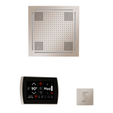 ThermaSol WHSTPSS Wellness Steam Package - HydroVive 18 Rainhead + SignaTouch Recessed Black Trim Control + SteamVection Square Steam Head