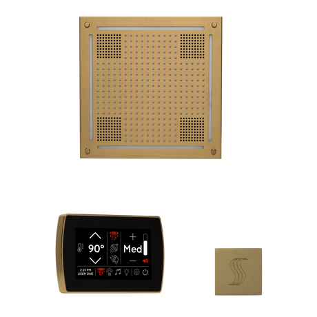 ThermaSol WHSTPSR Wellness Steam Package - HydroVive 18 Rainhead + SignaTouch Wall Mount Control + SteamVection Square Steam Head