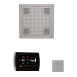 ThermaSol WHSTPSS Wellness Steam Package - HydroVive 18 Rainhead + SignaTouch Recessed Black Trim Control + SteamVection Square Steam Head