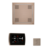 ThermaSol WHSTPSS Wellness Steam Package - HydroVive 18 Rainhead + SignaTouch Recessed Black Trim Control + SteamVection Square Steam Head