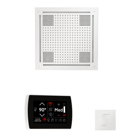 ThermaSol WHSTPSR Wellness Steam Package - HydroVive 18 Rainhead + SignaTouch Wall Mount Control + SteamVection Square Steam Head