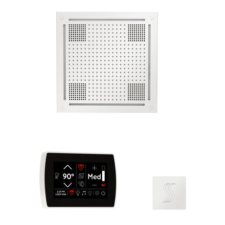ThermaSol WHSTPSR Wellness Steam Package - HydroVive 18 Rainhead + SignaTouch Wall Mount Control + SteamVection Square Steam Head