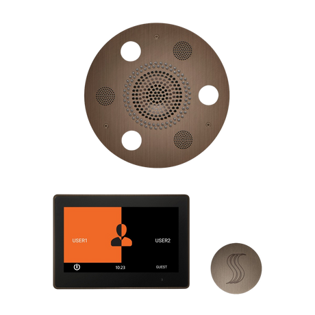 ThermaSol WSTP10R Wellness Steam Package - Serenity Advanced Round Rainhead + ThermaTouch2 10" Control + SteamVection Round Steam Head